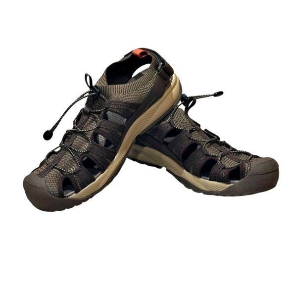 NEW Eddie Bauer Yesler Fisherman Sandals Mens 12M Brown Hiking Outdoor No Box